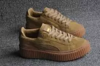 puma x rihanna femmes suede semelles epaisses wheat gum